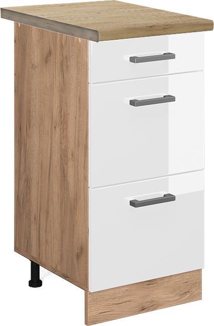 Goldkraft Eiche, Weiss, Weiss Hochglanz