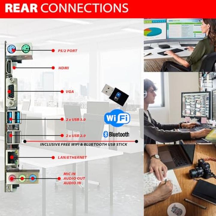 Actual product image GMR Ultra Max i7 Office PC with 16GB RAM, 512GB SSD, DVD±RW, USB 3, Windows 11 Pro, WiFi Bluetooth (16 GB, 512 GB)