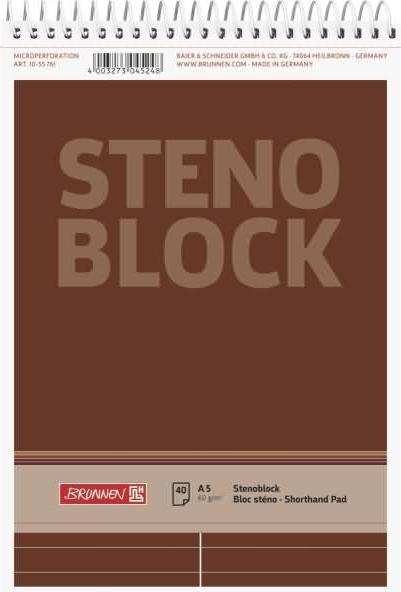 Image du produit Bloc sténographique A5 40 feuilles SpiraleMittelline (A5, À rayures)
