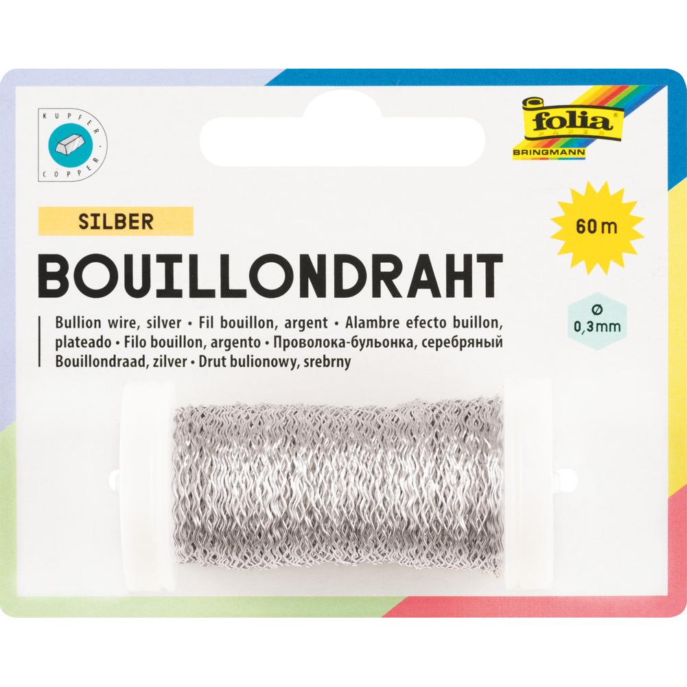 Thumbnail - Folia, Draht, Bouillondraht, 0,3mmx60m, silber (60 m)