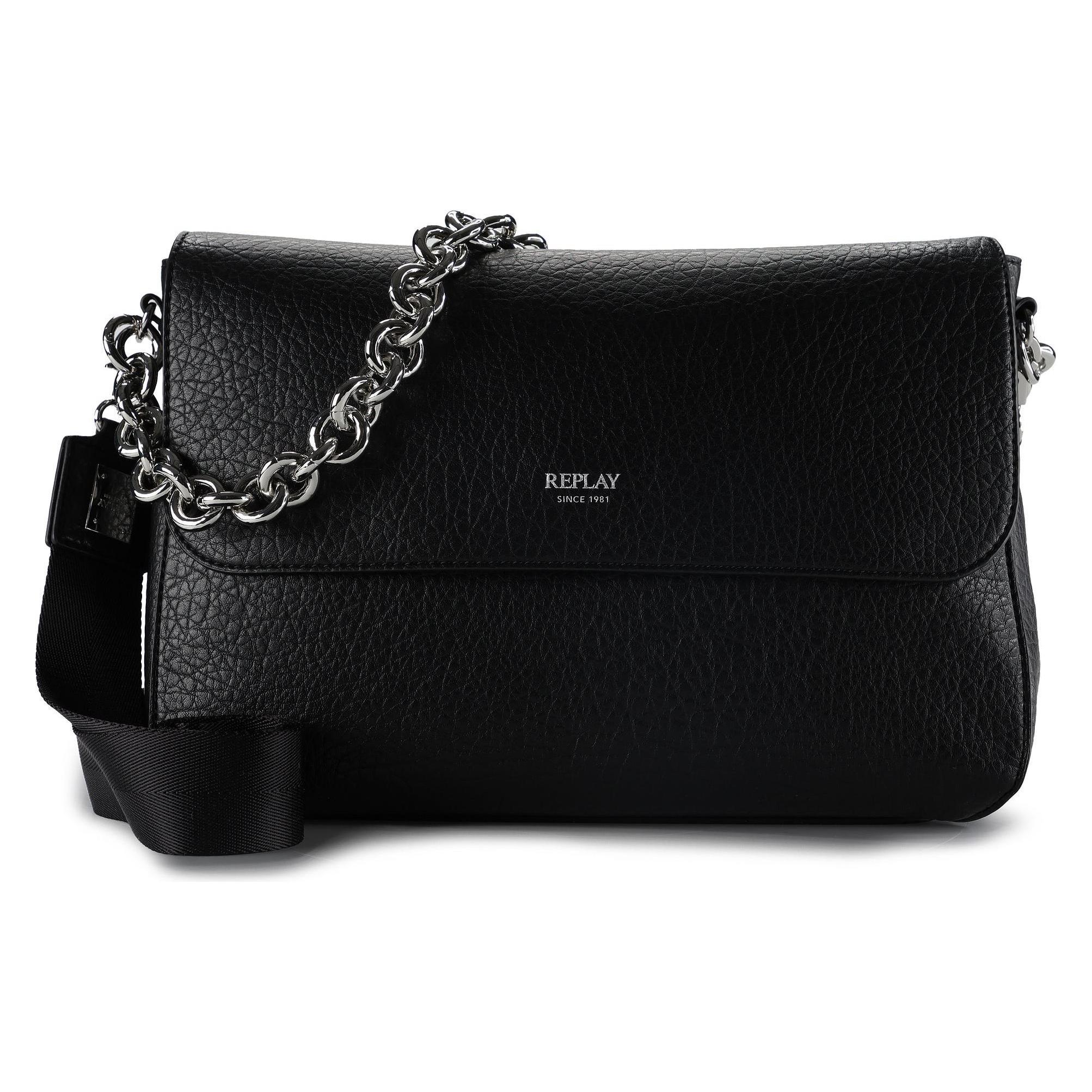 Replay, Damen, Handtasche, Handtasche 28 Cm, Schwarz