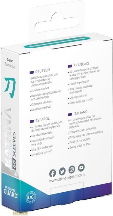 Immagine prodotto Ultimate Guard Kartenhülle Katana Sleeves Japanische Grösse Türkis 60