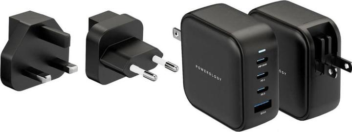 Produktbild Powerology 3 Port PD + 1 QC3.0 GaN Wall Charger 100W (100 W, 3 Ports)