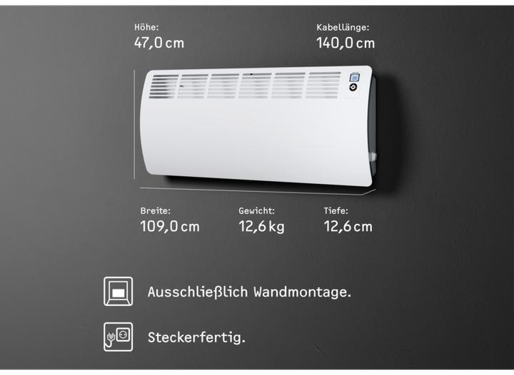 Produktbild Stiebel Eltron CON 30 Premium, 3,0 kW Wandkonvektor für ca. 35 m², VDE geprüft (3000 W)