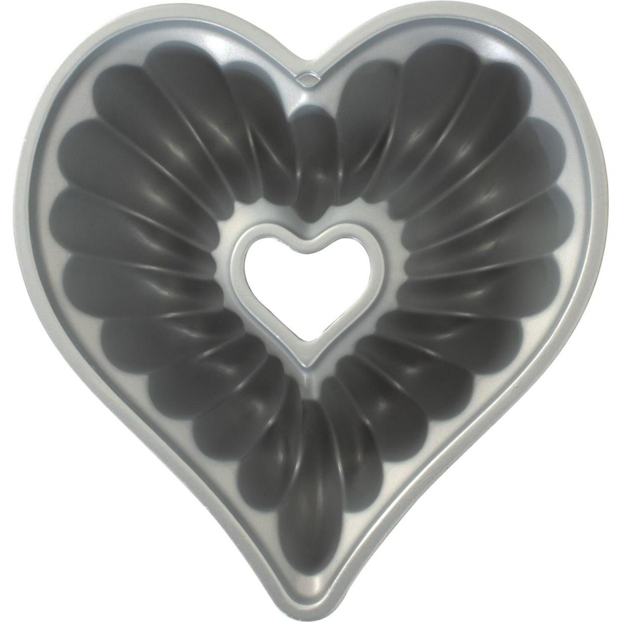 Thumbnail - Nordic Ware Herz Kranz Backform, Backform, Silber