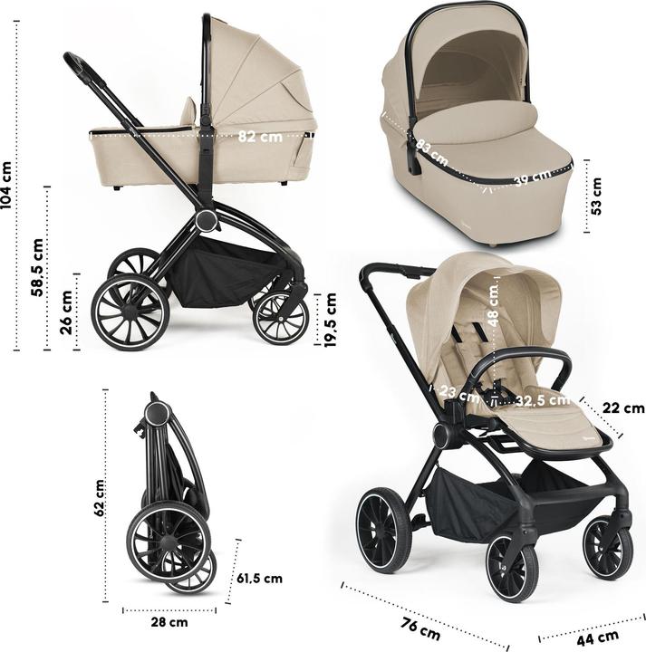 Produktbild BabyGo Harmony 3in1 Kombikinderwagen inkl. Babyschale