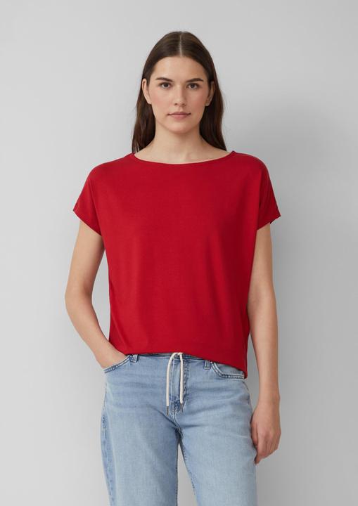 Produktbild S.Oliver T-Shirt Fliessendes Jersey-Shirt mit überschnittenen Schultern (46)