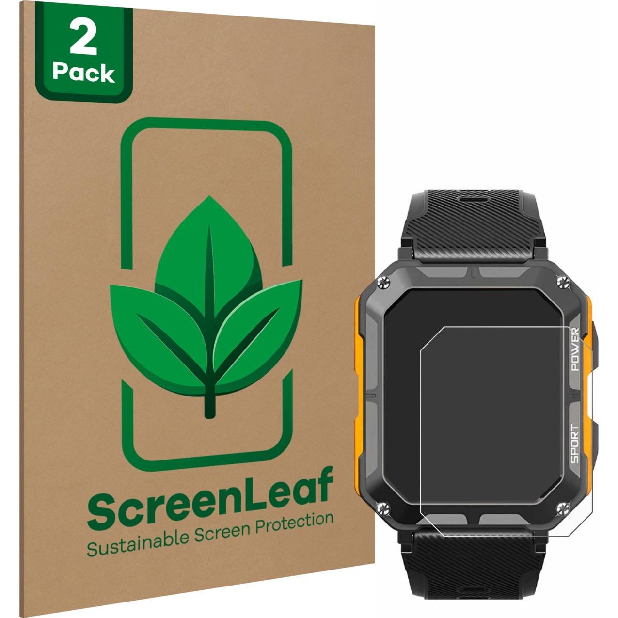 ScreenLeaf Schutzfolie nachhaltiger Displayschutz Displayschutzfolie Folie Klar Transparent, Smartwatch Schutzfolie, Tra...