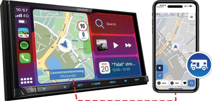 Actual product image Kenwood DMX-8021DABS with CarPlay, Android Auto, Sygic campervan navigation app (Android car, Apple Carplay)