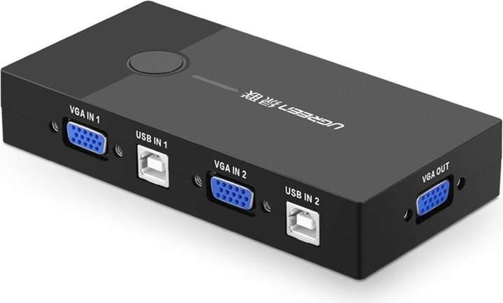 Ugreen 30357 KVM Switch Box 2-port VGA Video Adapter 2 in 1 (black)