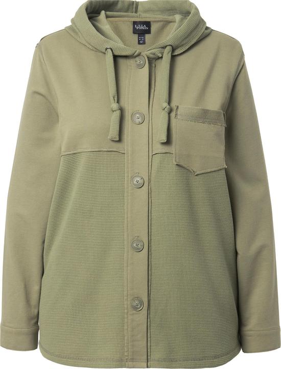 Produktbild Ulla Popken Sweatjacke, Waffelpiqué, Kapuze, Langarm (50, 52)