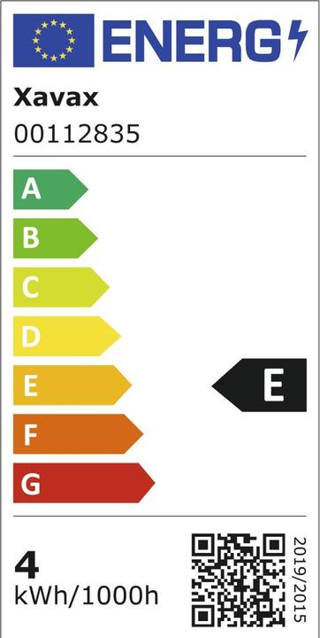 Energie-Label Xavax LED-Filament (E14, 4 W, 470 lm, 1 x, E)