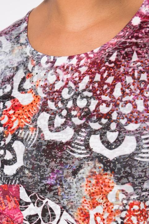 Produktbild Angel of Style T-Shirt, A-Linie, Totenkopf/Rosen Druck, Glitzersteinchen (52)