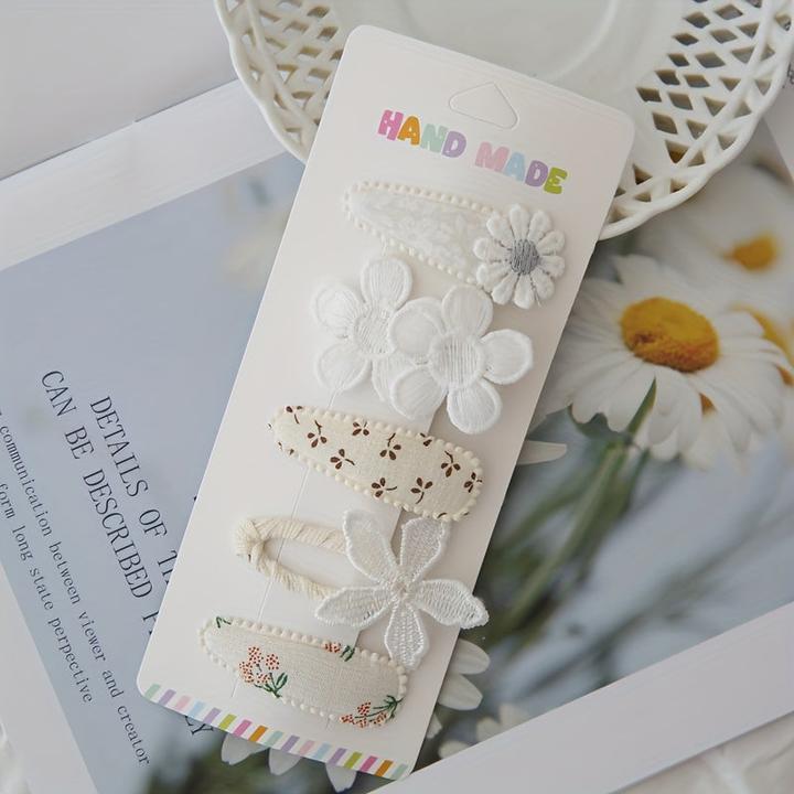 Activity Board 5-Pack gemischte Mode niedlichen Kinder Haarspangen Set, Floral Polyester BB Haarnadel Set für (5 Stk.)