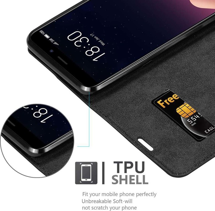 Actual product image Cadorabo Book Invisible Magnet Cover (Meizu M6s)