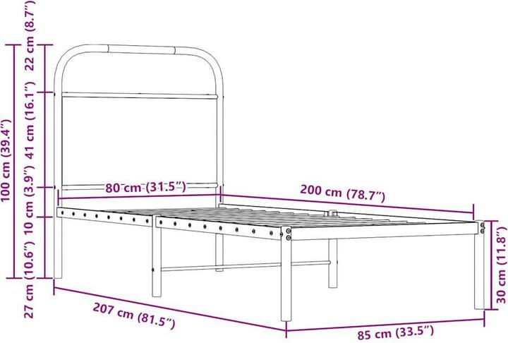 Image du produit vidaXL Bettgestell (80 x 200 cm)
