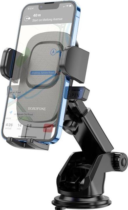 Immagine prodotto Borofone - Car Holder (BH60) - with Suction Cup, for Dashboard/Windshield, 4.5-7" Phone - Black Grey