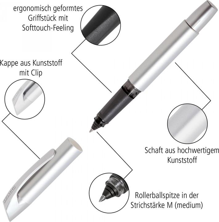 Produktbild Online CAMPUS II Patronen Tintenroller (Blau, Schwarz, Silber, 3x)