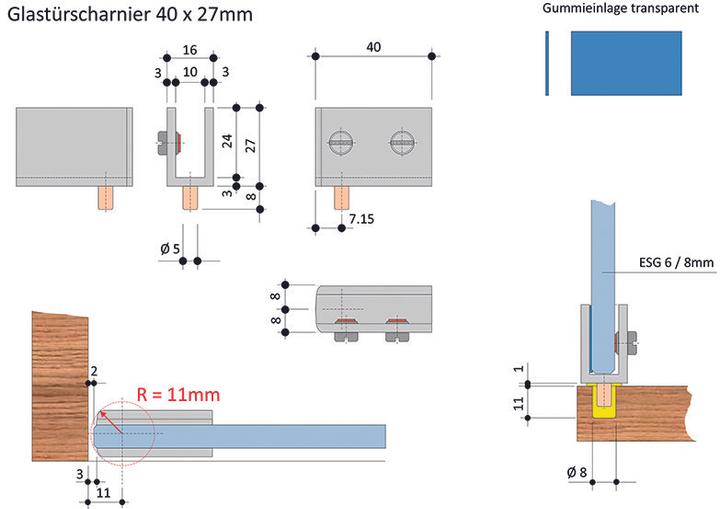 Image du produit Werkstarck Charnières de porte en verre