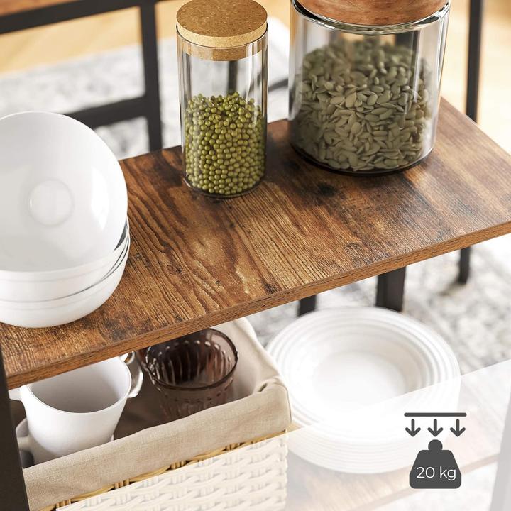 Immagine prodotto Songmics Stehtisch Bartisch Computertisch Industriestil Aufbewahrung Stahlrahmen Braun (109 x 60 x 100 cm)