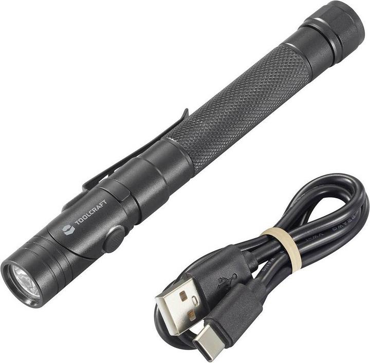 Produktbild Toolcraft 2 in 1 SMD LED Taschenlampe mit Stroboskopmodus, mit USB-Schnittstelle (14.20 cm, 250 lm)