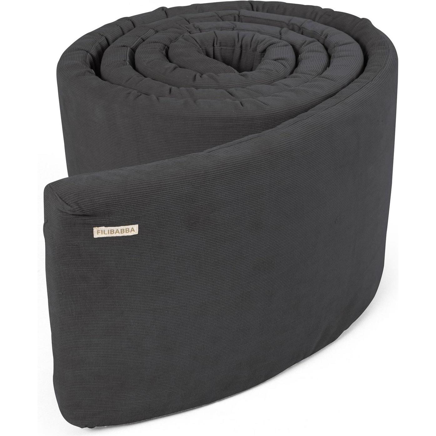 Filibabba, Laufgittereinlage, Bettumrandung - Cord Stone Grey (340 cm, 4 cm)