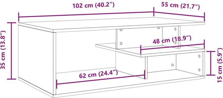 Image du produit vidaXL Couchtisch (55 x 102 x 35 cm)