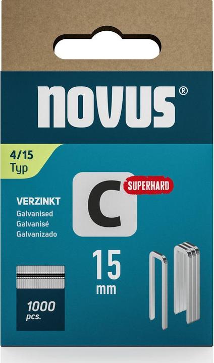 Actual product image Novus Narrow back staples C 4 15mm 1000 pcs.