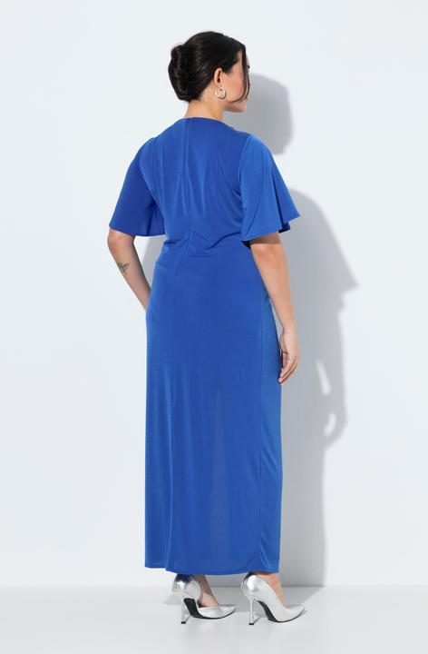 Image du produit Ulla Popken Robe maxi manches courtes et décolleté en V, drapé, application (54)