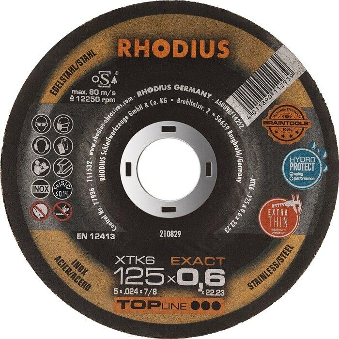 Rhodius, Sägeblatt, Trennscheibe XTK6 EXACT D115x0,6mm gerade INOX Bohrung 22,23 mm