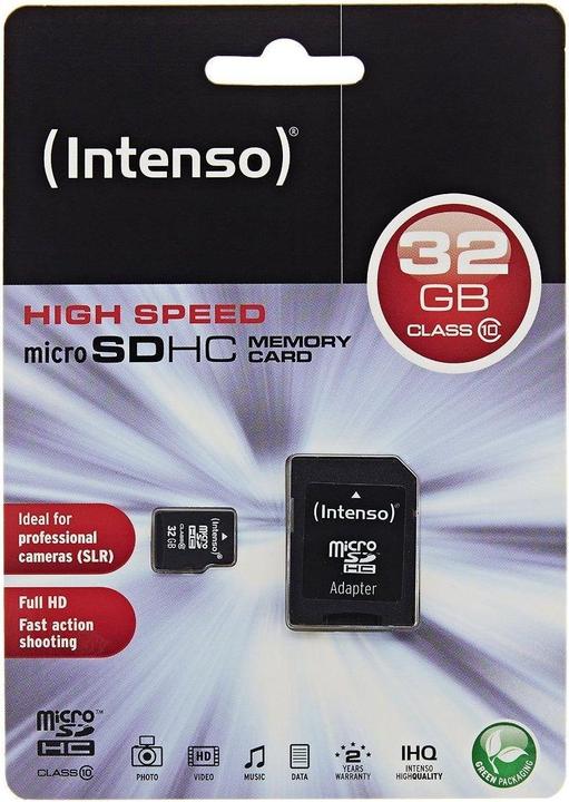 Actual product image Intenso microSD Class 10 (32 GB, microSDHC, U1)