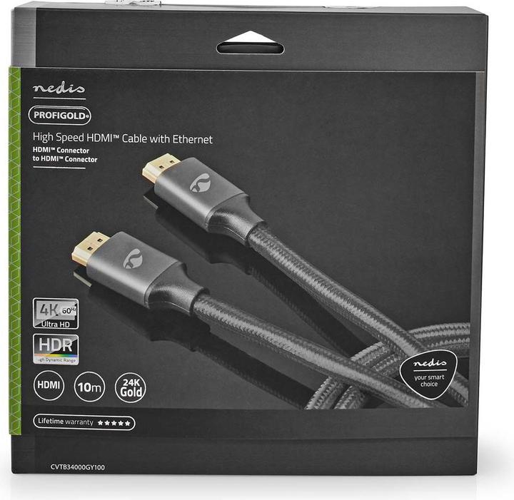 Productafbeelding Nedis Hoge snelheid HDMI™ Kabel met Ethernet | HDMI™ Stekker | 4K@30Hz | ARC | 18 Gb (10 m)