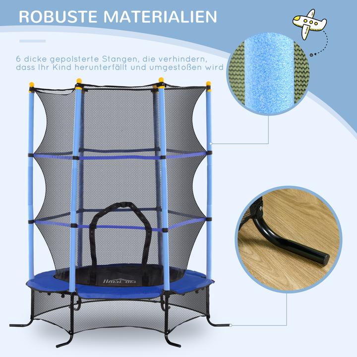 Produktbild Homcom Kindertrampolin Stahl, Kunststoff Blau (163 cm)