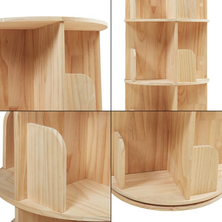 Produktbild En.Casa Drehbares Bücherregal Chasek 95x44 cm Kiefernholz Natur