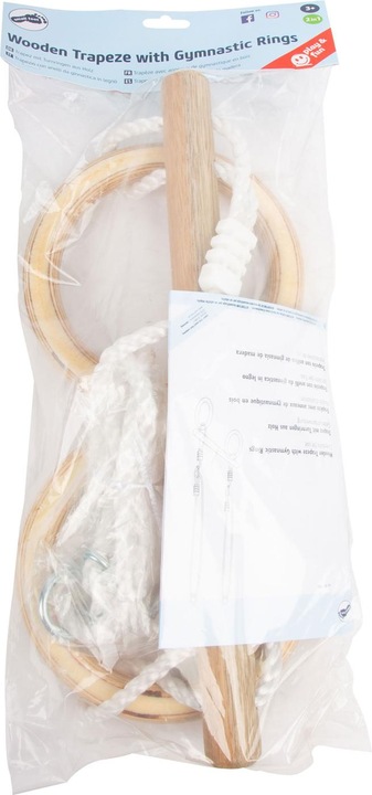 Actual product image small foot Trapeze with gymnastic rings