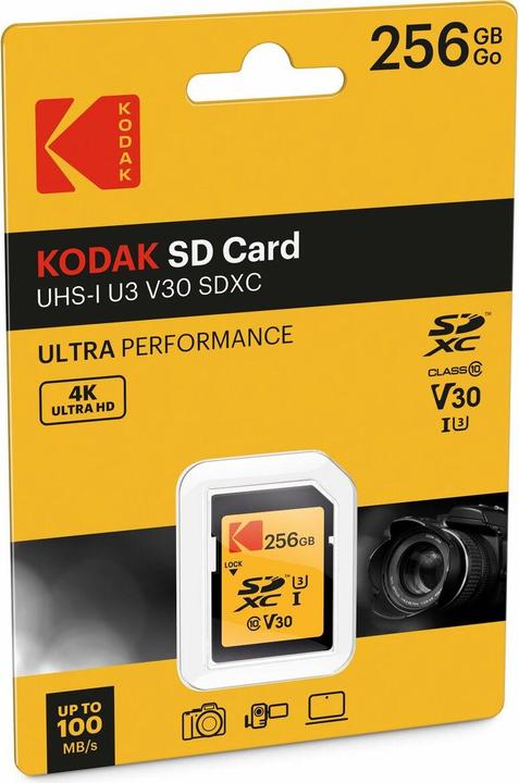 Actual product image Kodak SD 256GB UHS-I U3 V30 Ultra (256 GB, SDXC, U3, UHS-I)