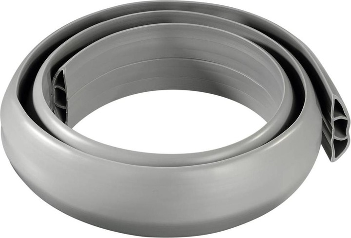 Immagine prodotto Hama Canalina flessibile per cavi, autoadesiva, semicircolare, 180 x 6 x 1 cm, PVC, grigio (Tubazione, 180 cm)