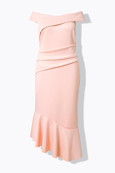 Produktbild Ulla Popken Scuba-Maxikleid, Carmenausschnitt, Drapierung (50)