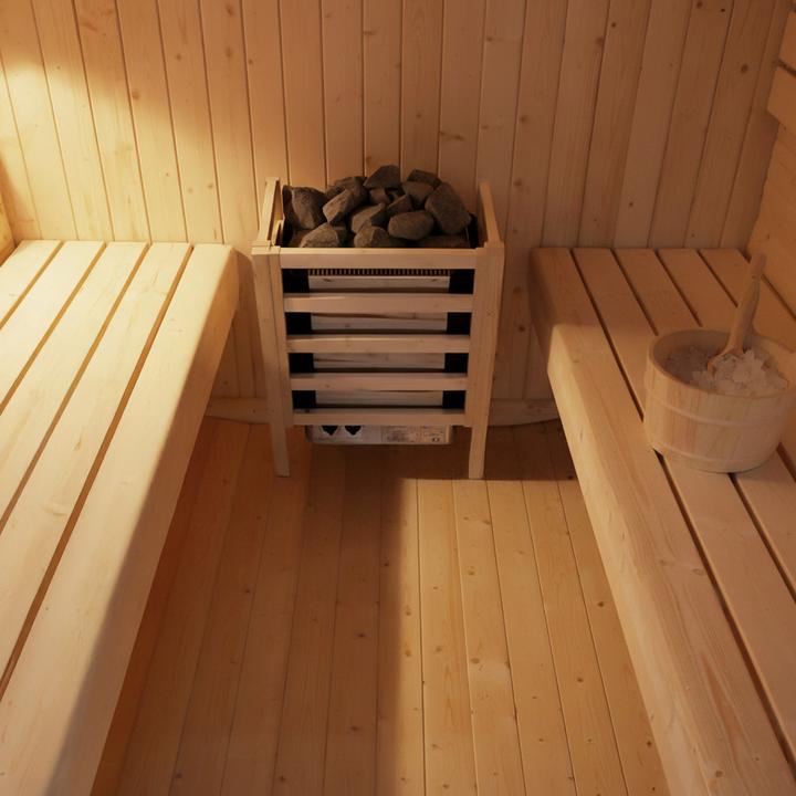 Produktbild Home Deluxe Outdoor Sauna Fasssauna FLANN XL - 184 x 220 cm für 6 Personen - Sauna mit 8kW Ofen