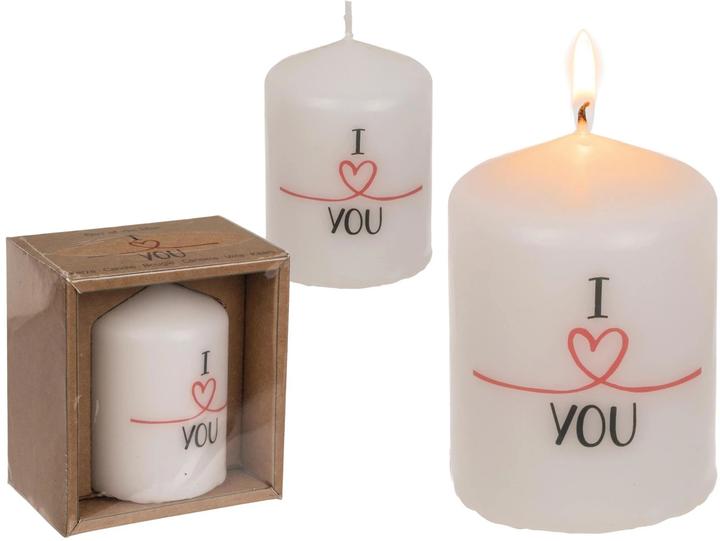 Actual product image Sombo Pillar Candle I Love You 6x8cm 181140 (1 pcs.)