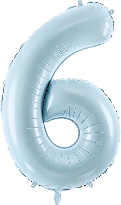 Actual product image Partydeco Foil balloon 6 light blue, 72 cm (1x)