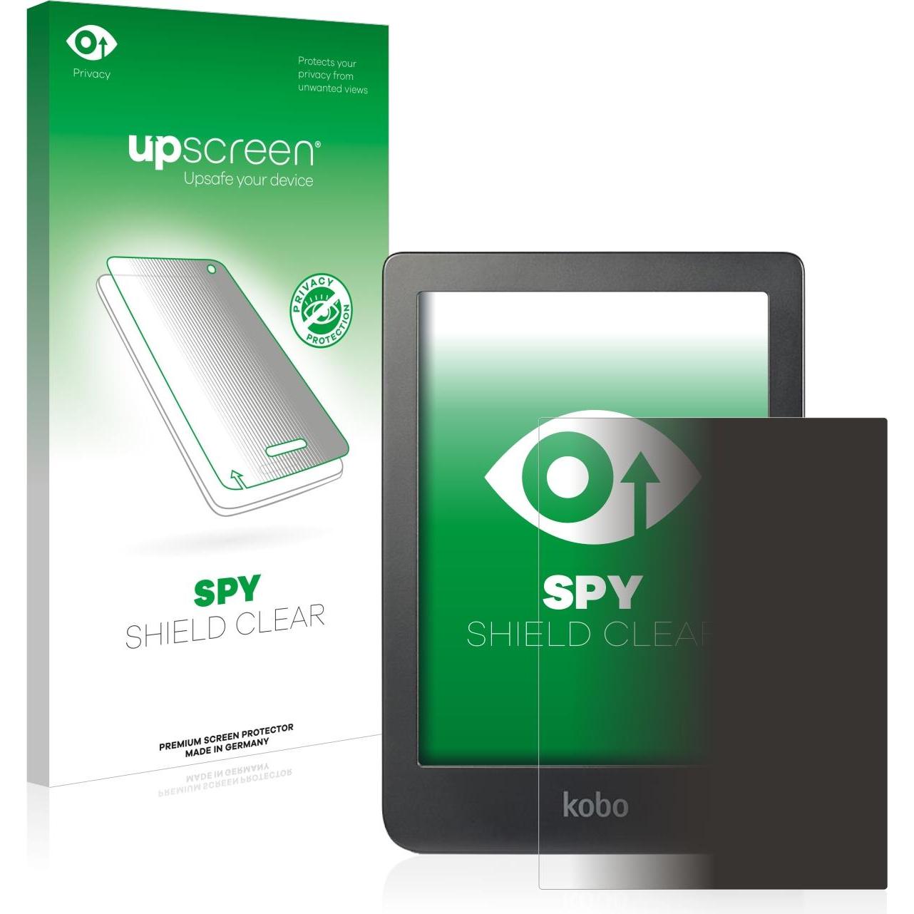 upscreen Spy Shield Blickschutzfolie (Clara HD (6")), eReader Zubehör, Transparent