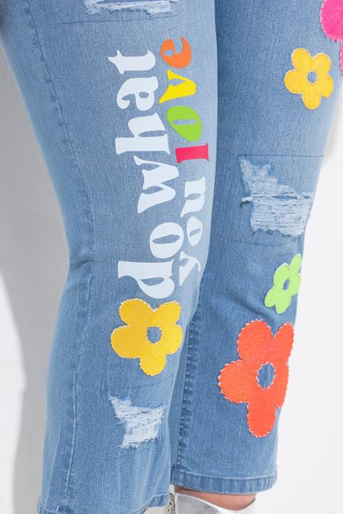 Actual product image Angel of Style 7/8-Jeans, Straight Fit, destroyed, Badges (44)