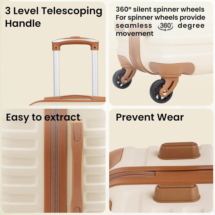 Image du produit Coolife 3-teiliges Hartschalenkoffer-Set mit TSA-Schloss (93 l)