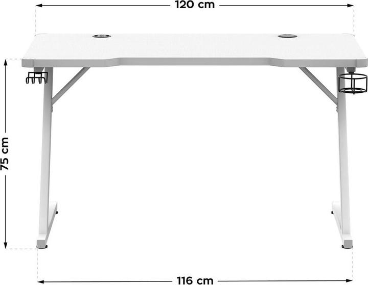 Produktbild Huzaro Biurko gamingowe Hero 2.5 White RGB