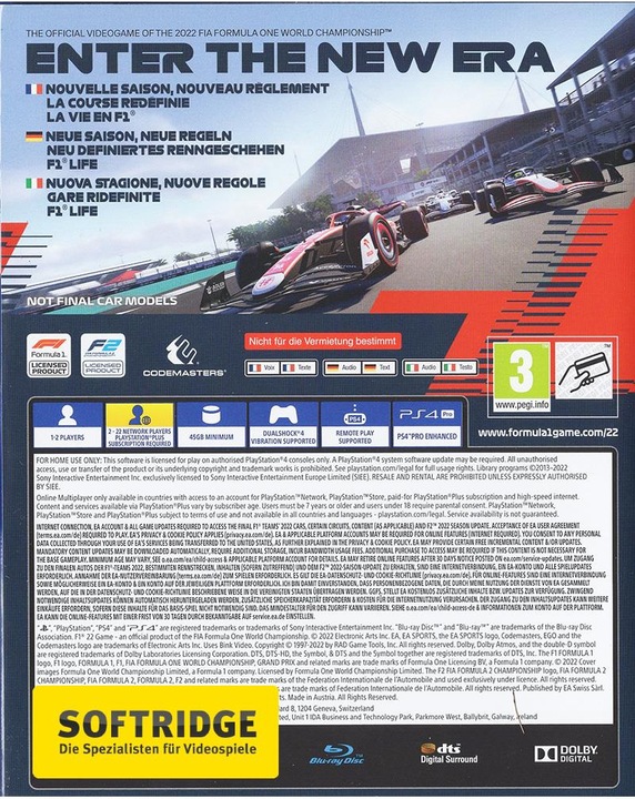 Image du produit EA Games F1 22 (PS4, Multilingue)