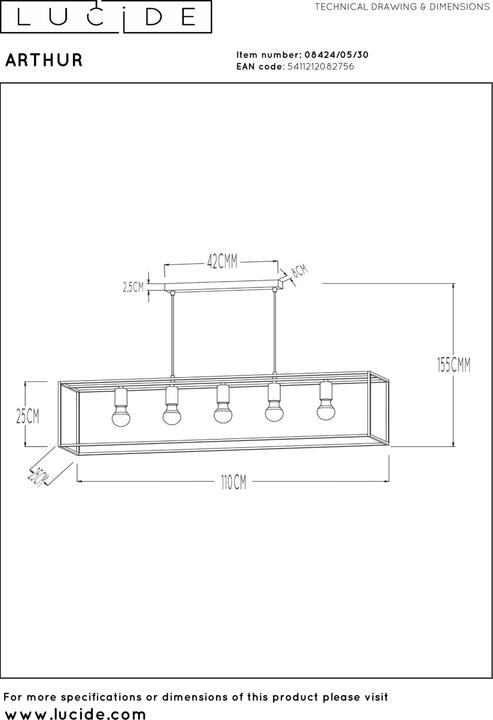 Produktbild Lucide Arthur (E27)