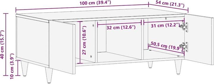 Image du produit vidaXL Couchtisch (54 x 100 x 40 cm)
