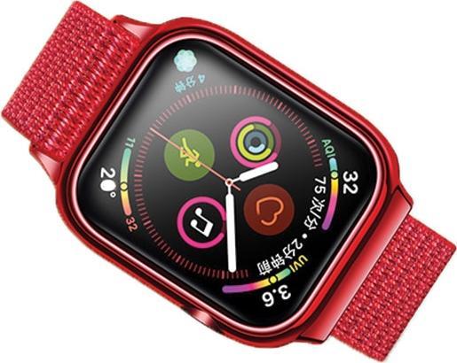 Produktbild Usams Pasek z etui Apple Watch 4/5/6/7/SE 40/41mm. czerwony/red ZB73IW3 (US-ZB073) (Nylon, Plastic, TPU)