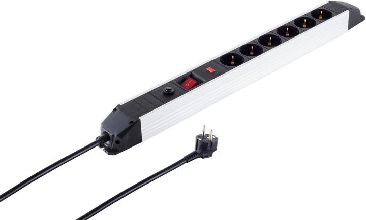 Produktbild Shiverpeaks S/CONN maximum connectivity Alu Steckdosenleiste 6-fach mit Überlast- und Überspannungsschutz (6x, CEE 7/3, 1.50 m)